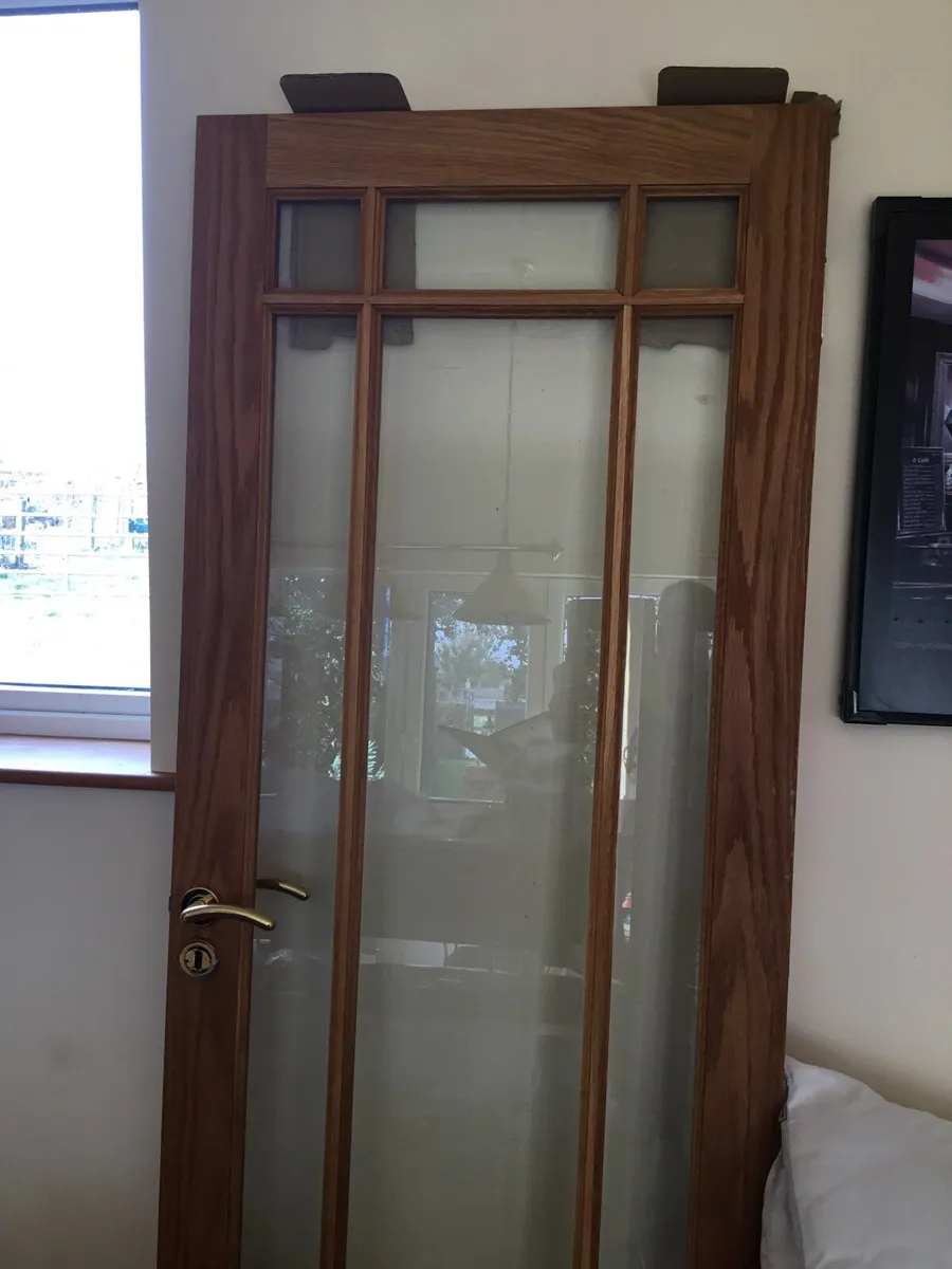 1 set of White Oak Glazed Double Doors - Image 1
