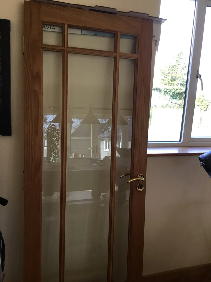 1 set of White Oak Glazed Double Doors - Image 2