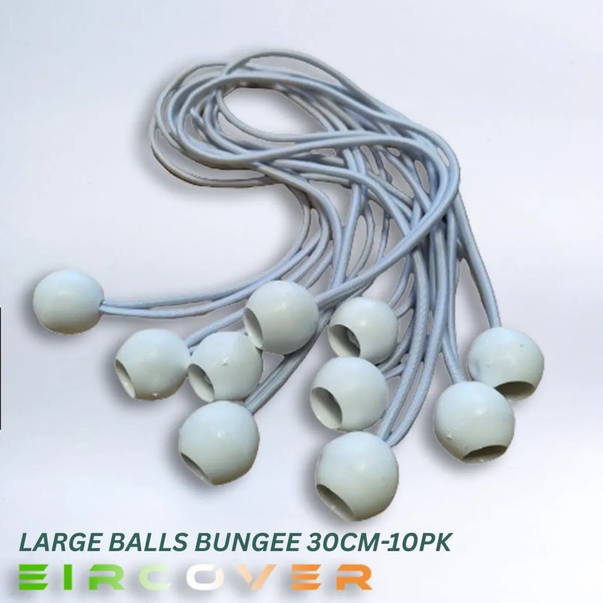 Large White Bungee Ball Ties 30cm  Pack of 10 - Image 2