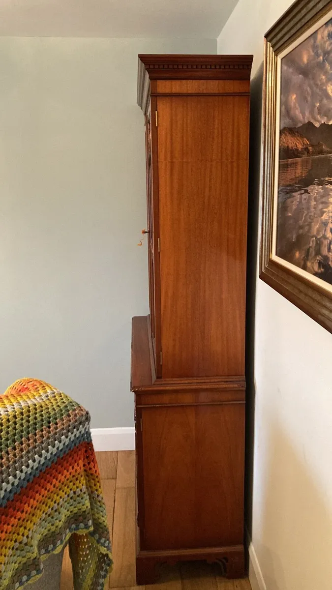 Antique Table and Antique Glass Cabinet - Image 4