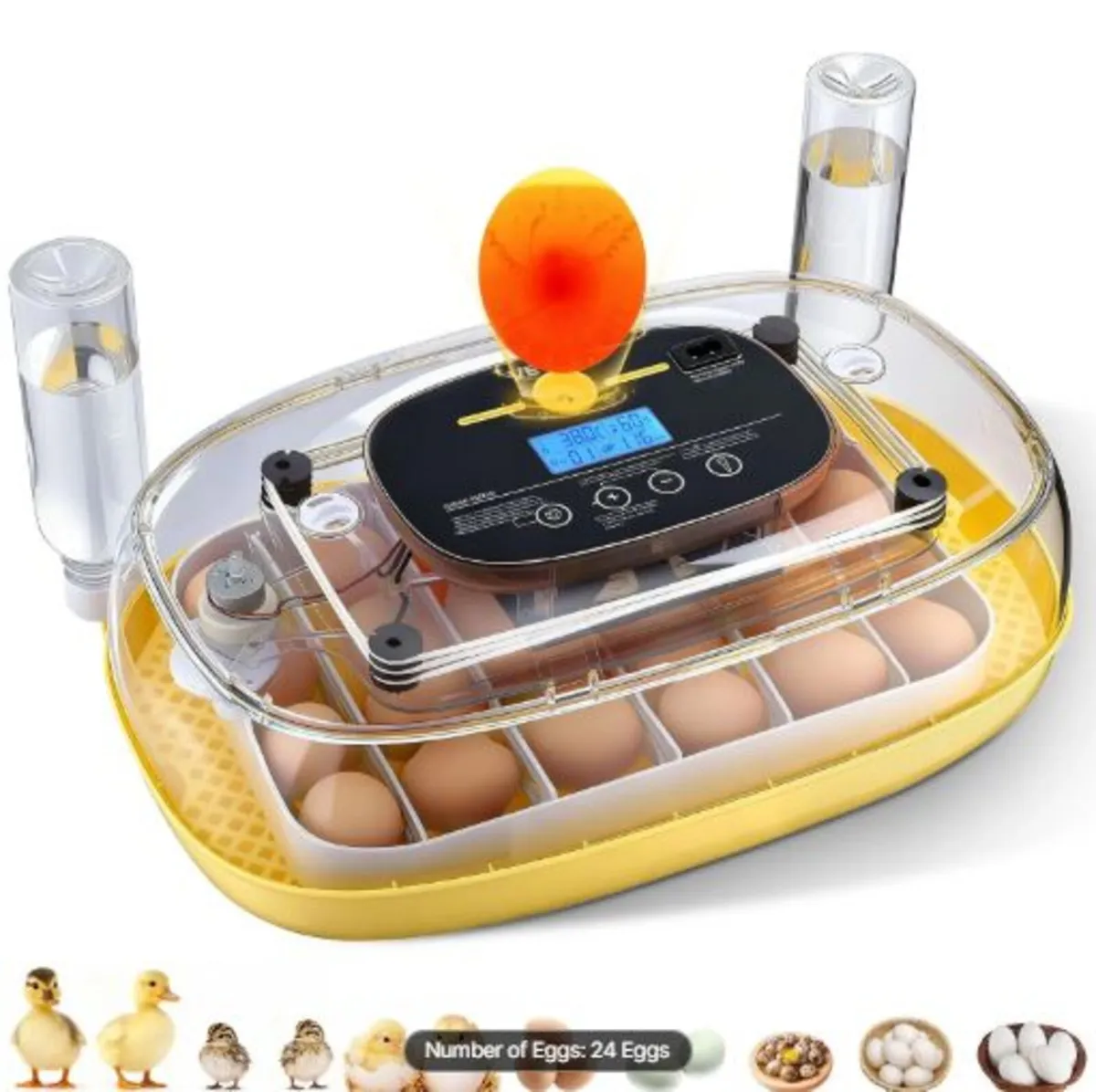 24 Egg Incubator, Automatic Egg Turner with LED - Image 1