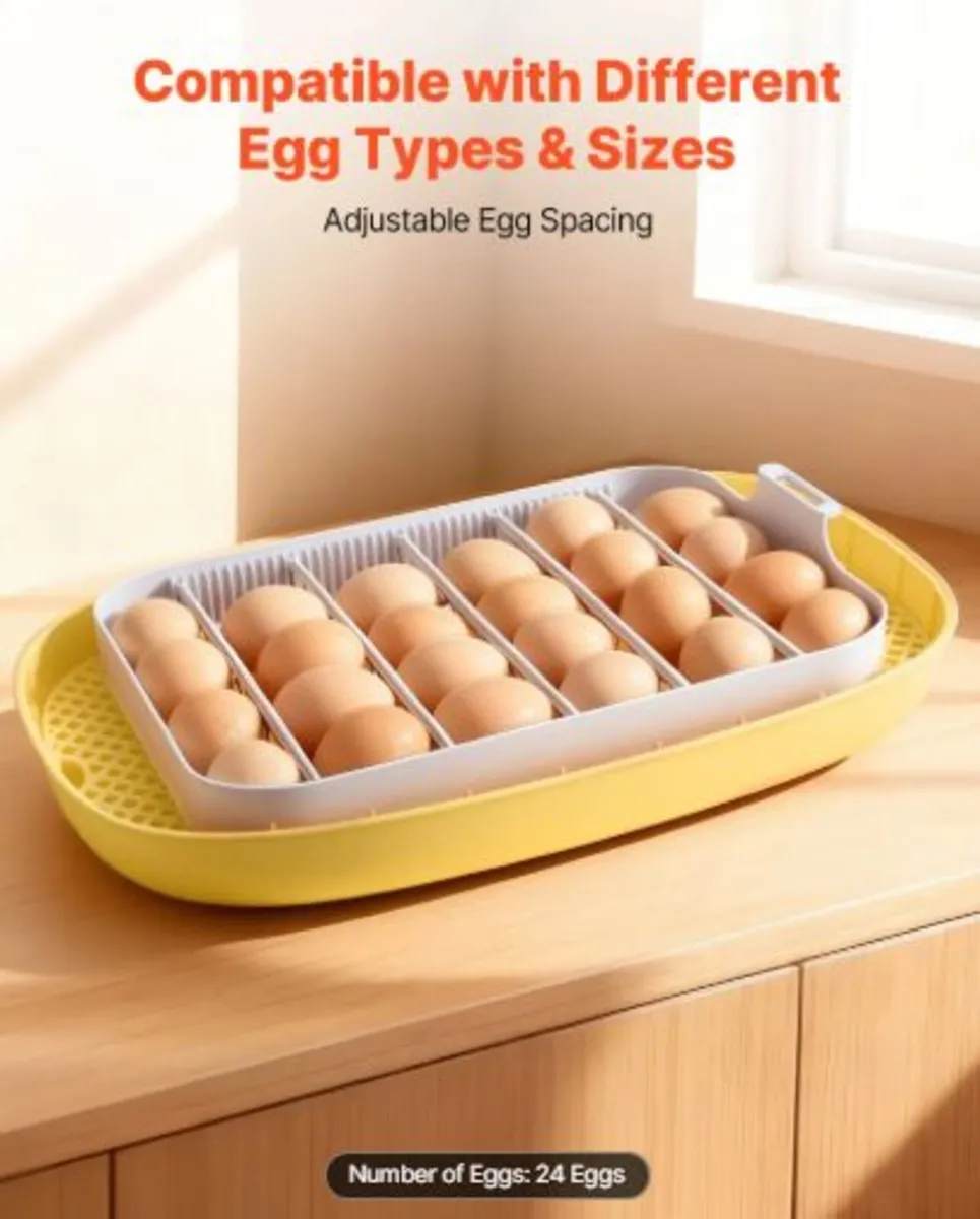 24 Egg Incubator, Automatic Egg Turner with LED - Image 3