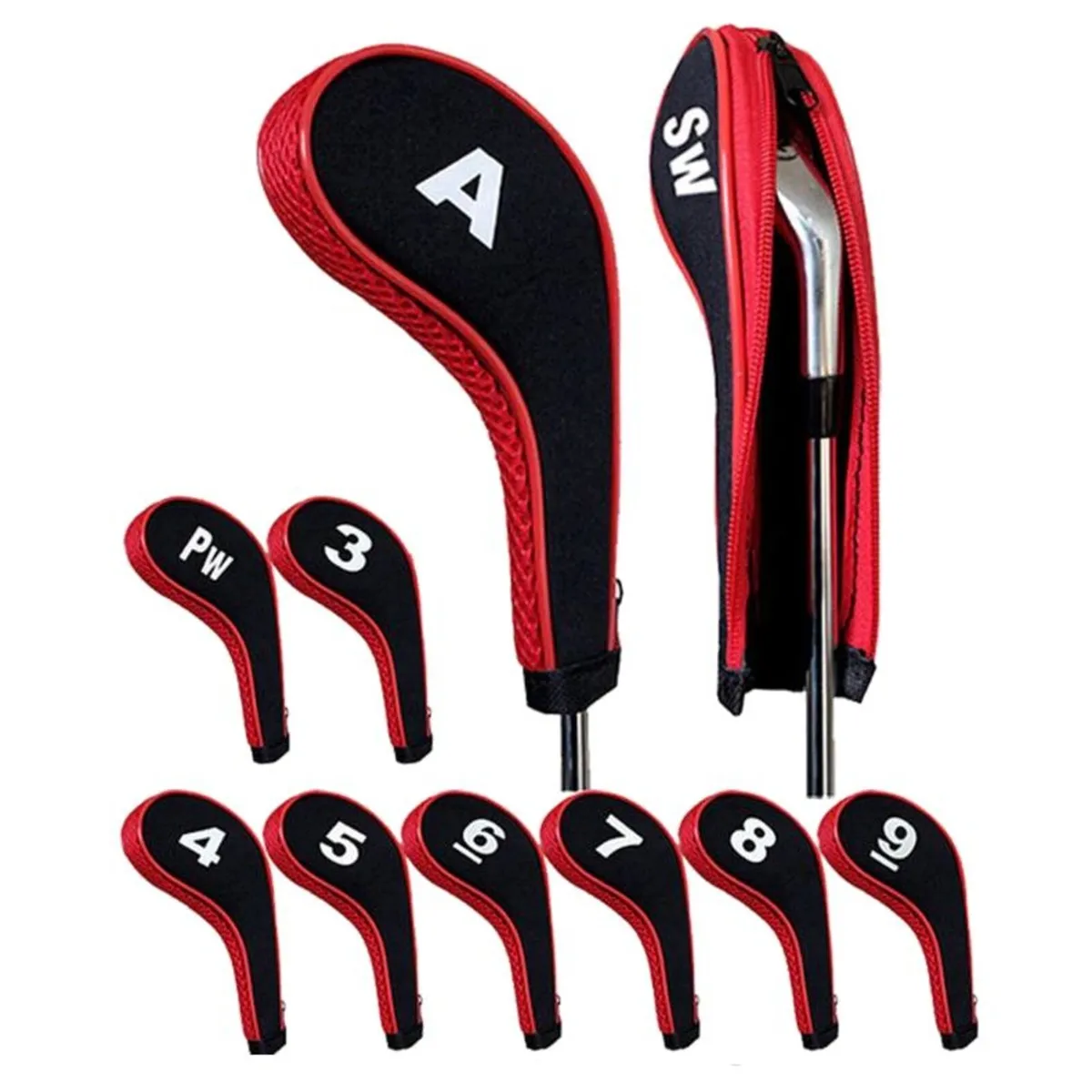 CG 10 Longneck Neoprene Iron Covers - Black/Red