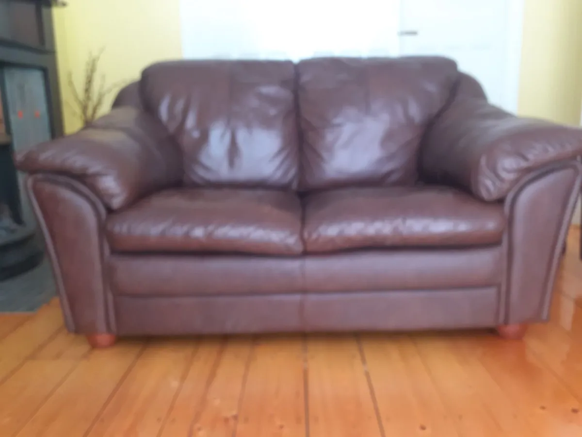 2 Seater Italian Leather Sofa - Image 3