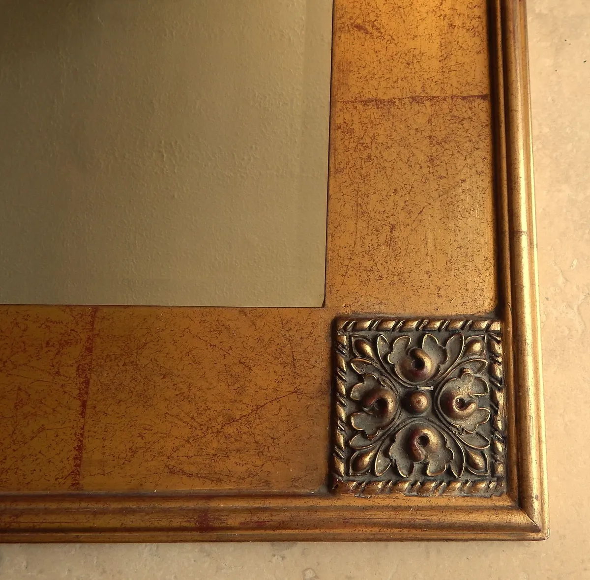 Large Bevelled Wall Mirror in Ornate Wooden Frame - Image 4