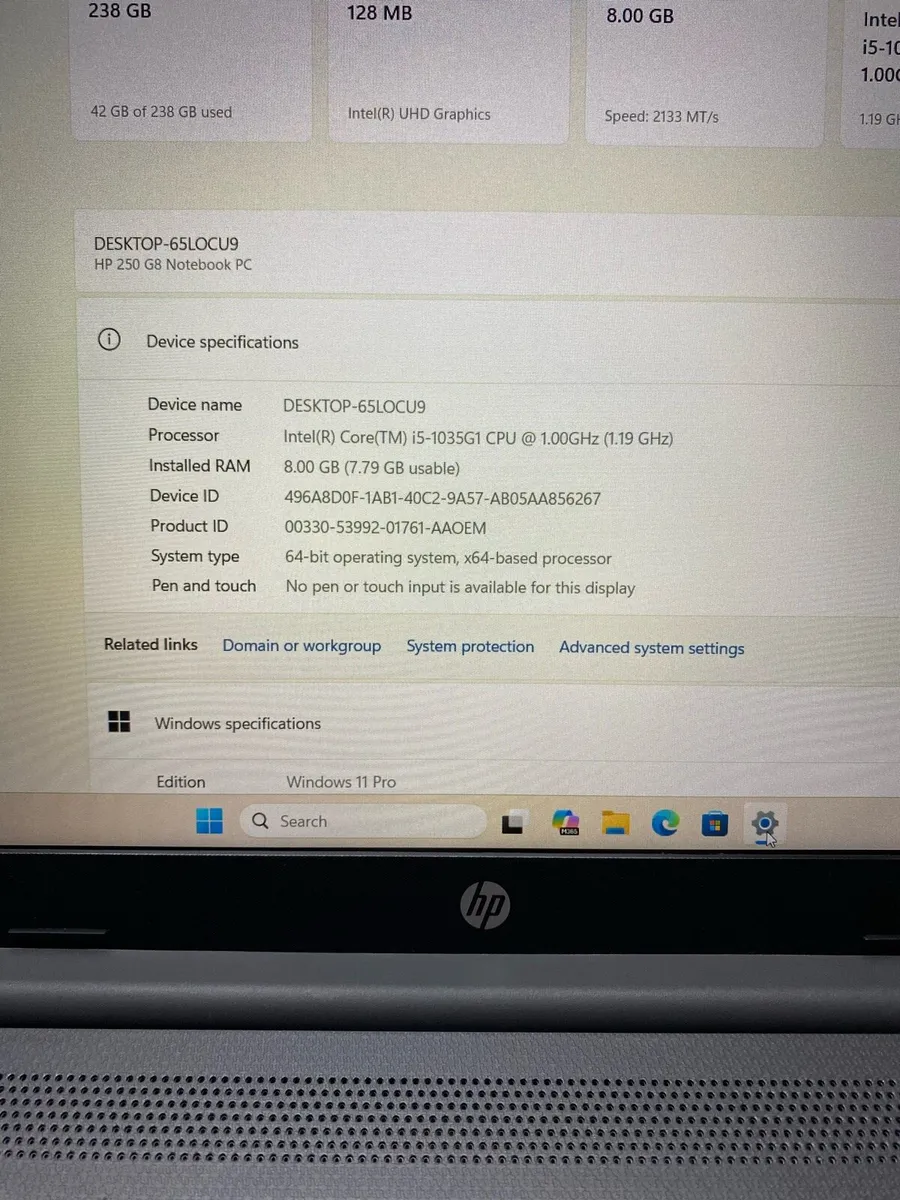 HP Laptop i5 pro 10gen 8/256 windows 11 - Image 4