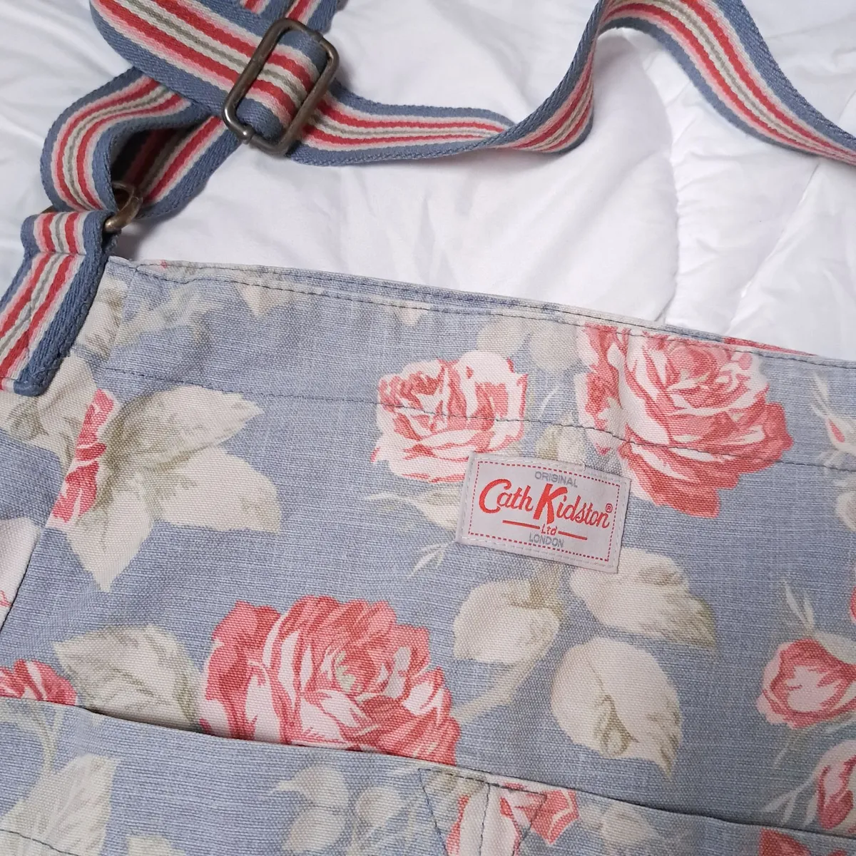 Cath Kidston Blue Pink Floral Fabric Crossbody Bag - Image 4