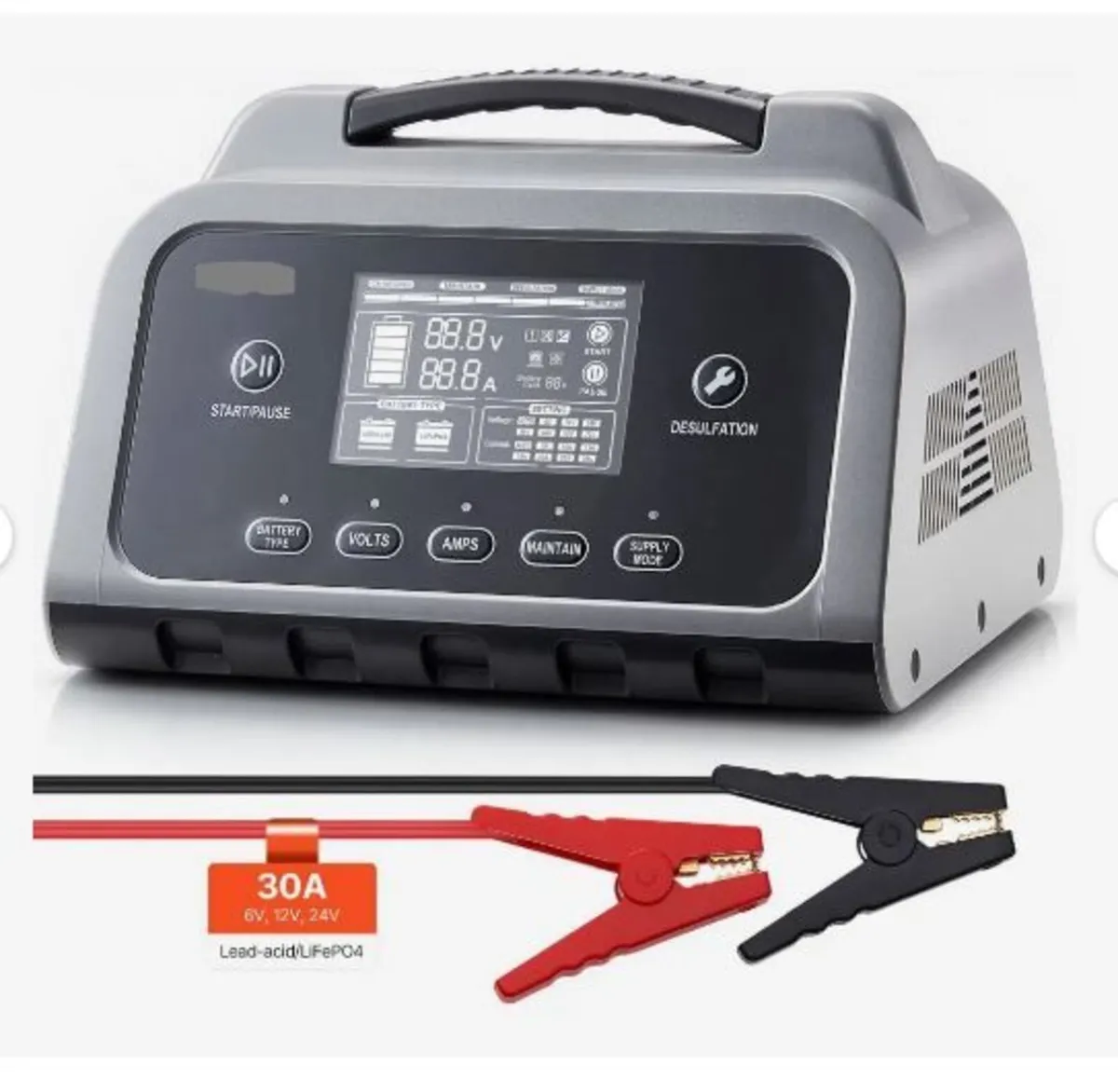 Smart Battery Charger, 30A, 6V 12V 24V - Image 1