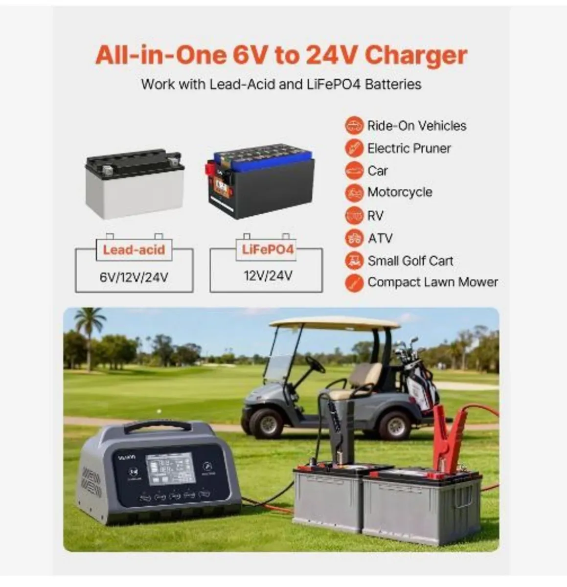 Smart Battery Charger, 30A, 6V 12V 24V - Image 3