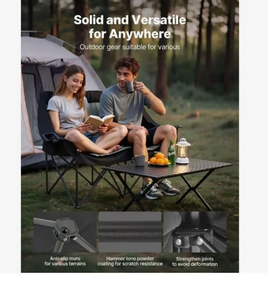 Double Camping Chair, Oversized Two Person - Image 2