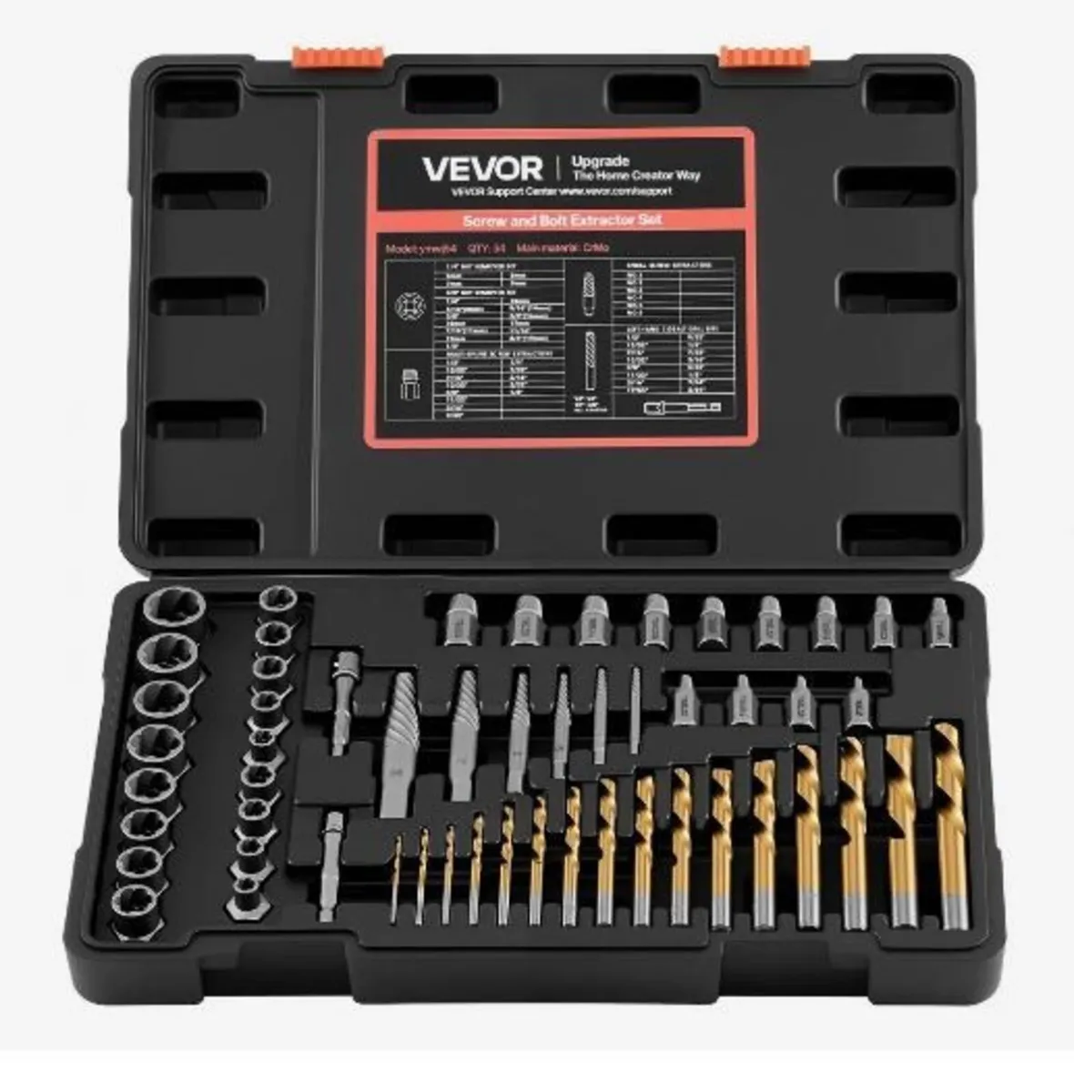 Screw Extractor Set with Drill Bits, 54 Pieces - Image 1