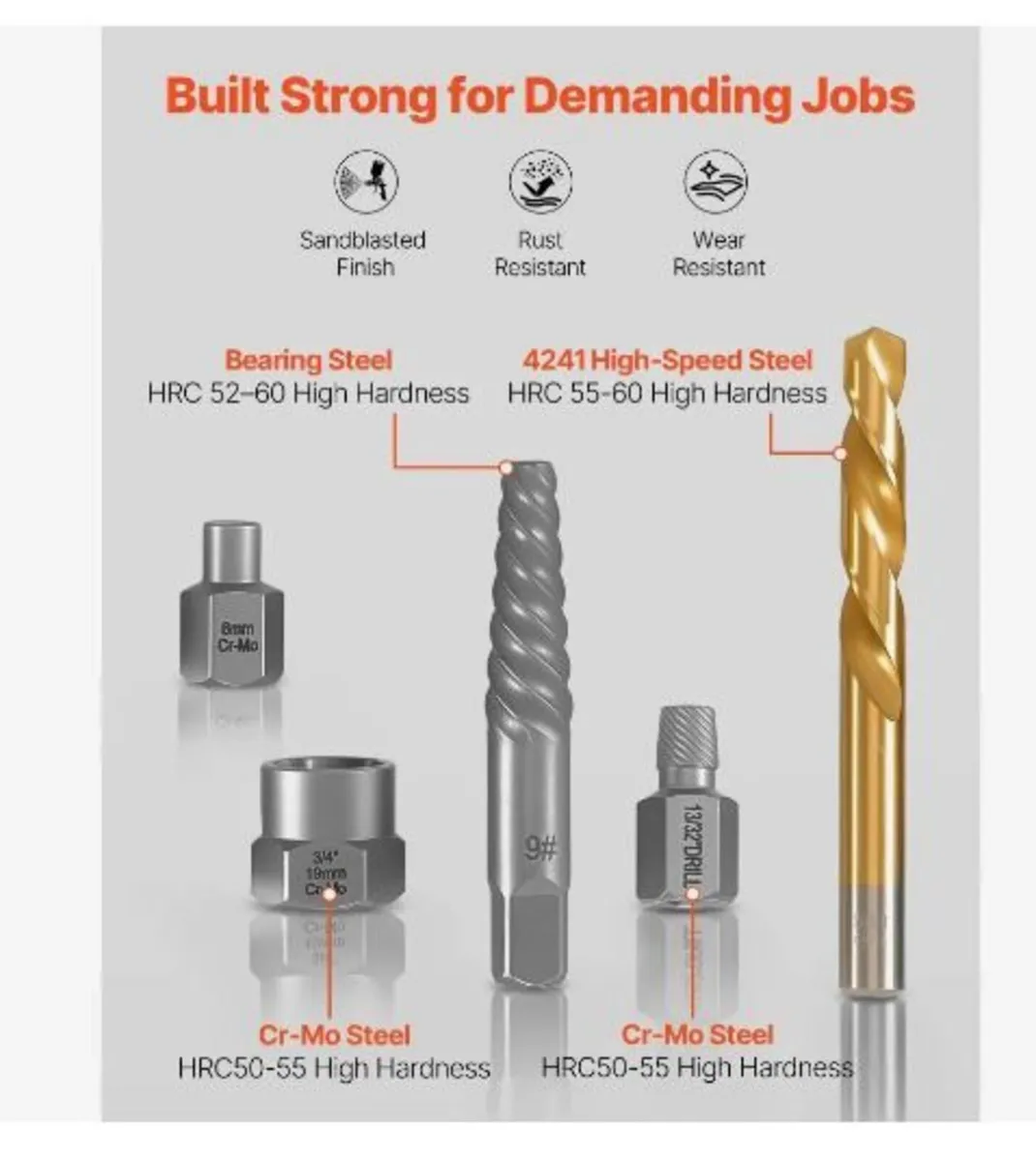 Screw Extractor Set with Drill Bits, 54 Pieces - Image 3