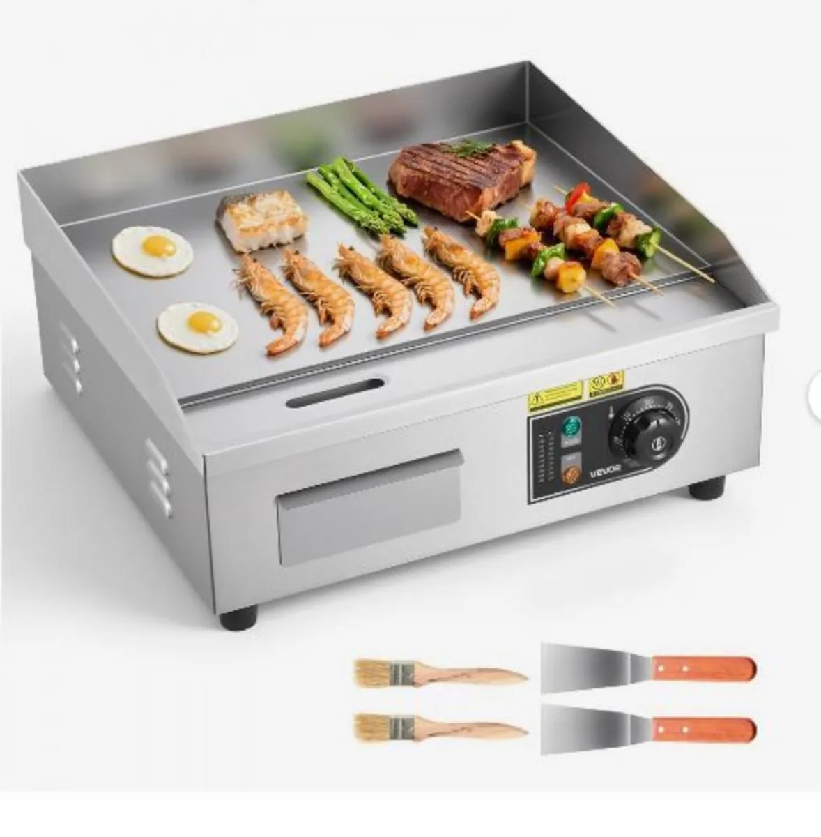 Commercial Electric Griddle, 450 x 300 mm, 2800W - Image 1