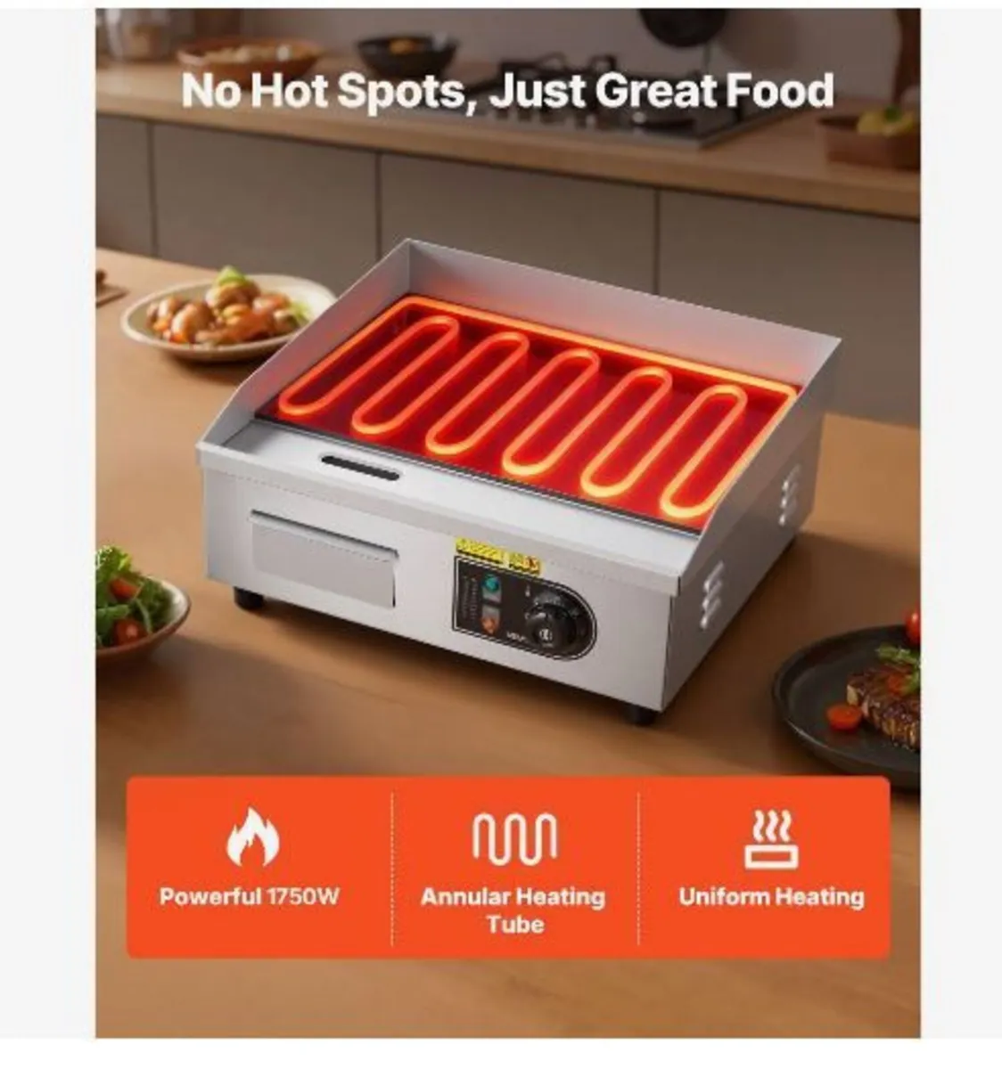 Commercial Electric Griddle, 450 x 300 mm, 2800W - Image 3