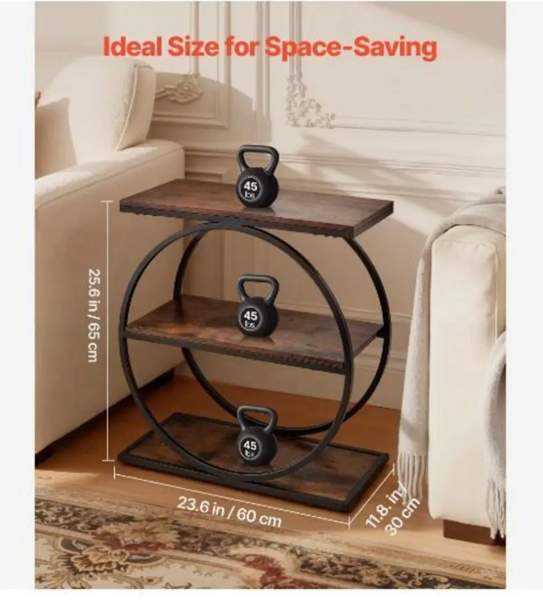 End Table, 3-Tier Narrow Side Table - Image 3