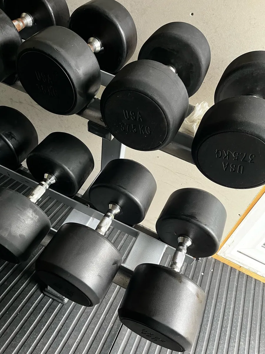 775kg heavy round rubber dumbbells - Image 3