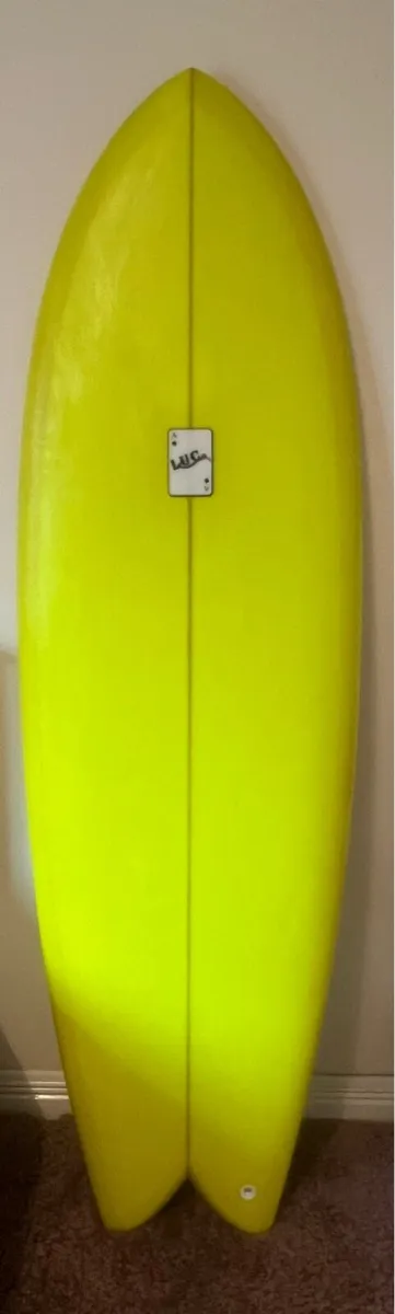 LUC 6'4" Retro Twin Fin Fish Surfboard - Image 1
