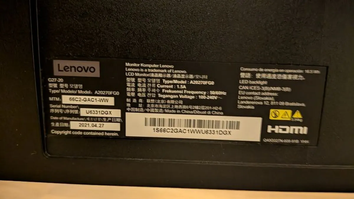 Lenovo G27-20 27" IPS Gaming Monitor | 144Hz | 1ms | G-Sync - Image 3