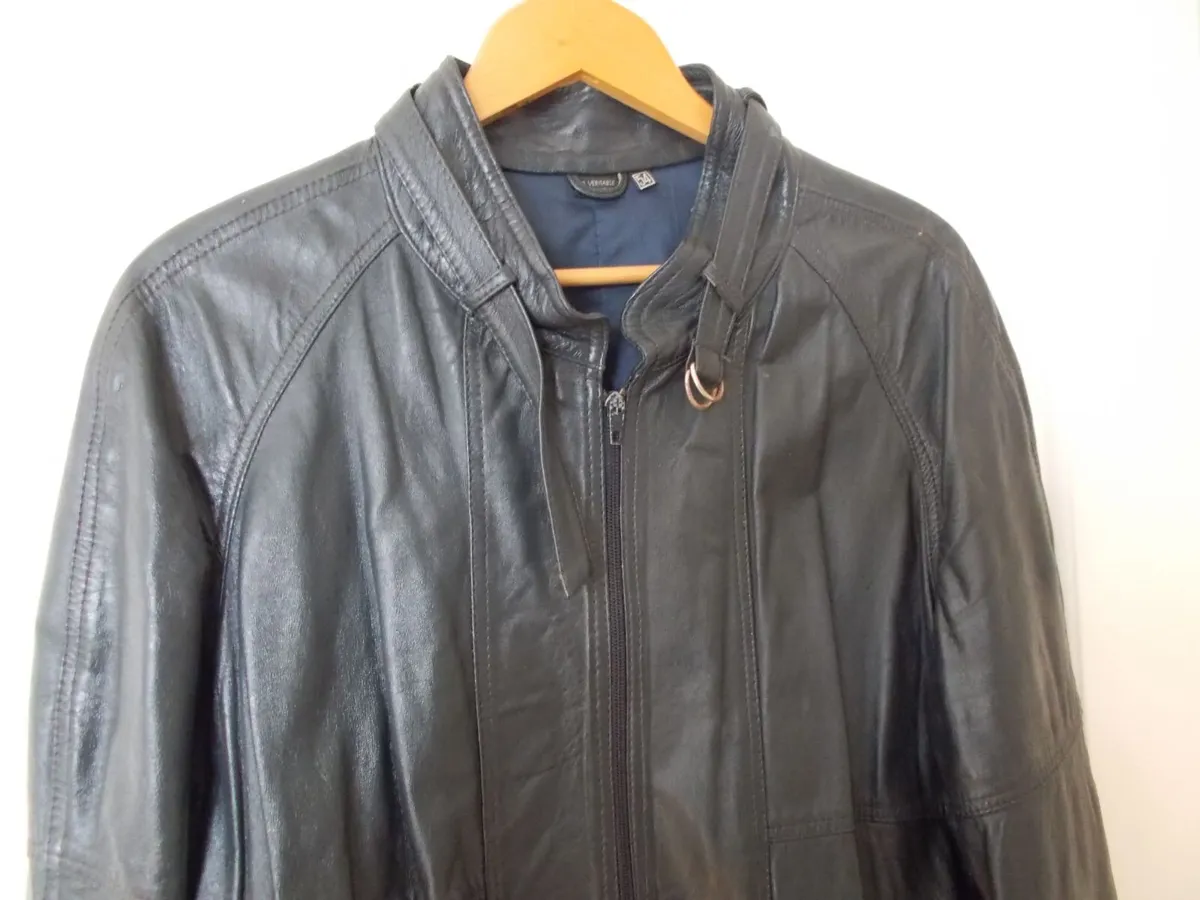 Gent's Black Leather Jacket - Image 3