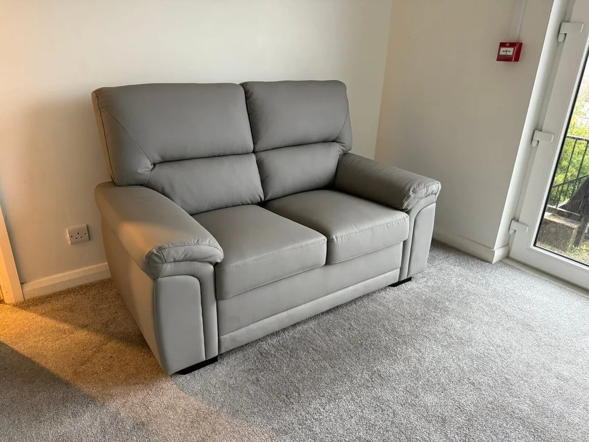 3+2 Bromley Gretal Leather & Fabric Sofa Set - Image 4