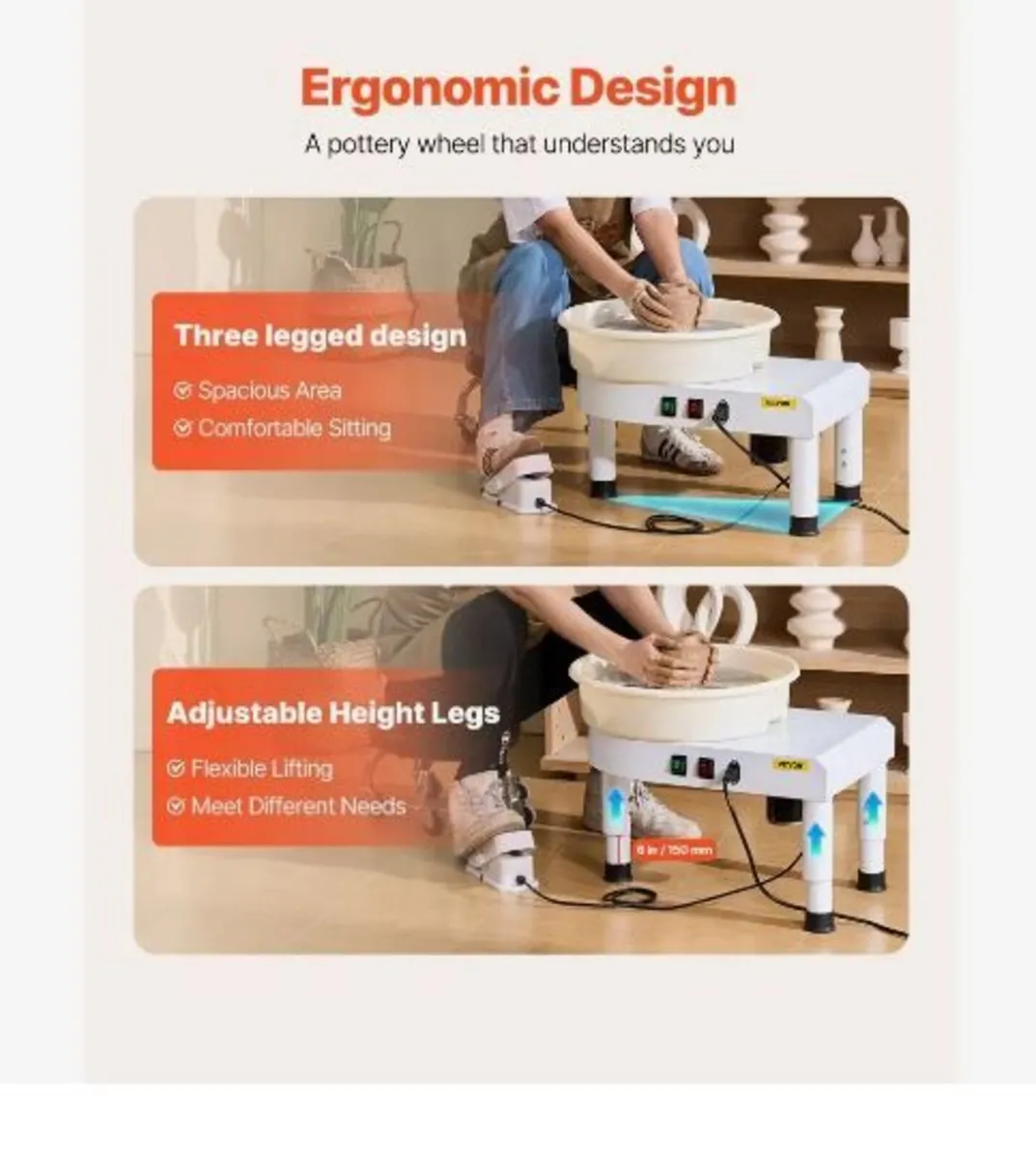 Pottery Wheel, 35 cm Ceramic Wheel Forming Machin - Image 4