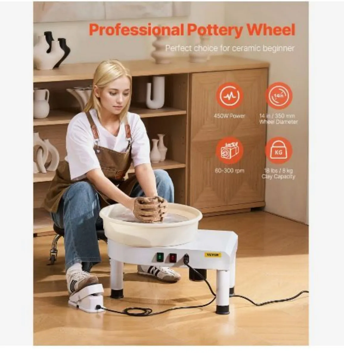 Pottery Wheel, 35 cm Ceramic Wheel Forming Machin - Image 2