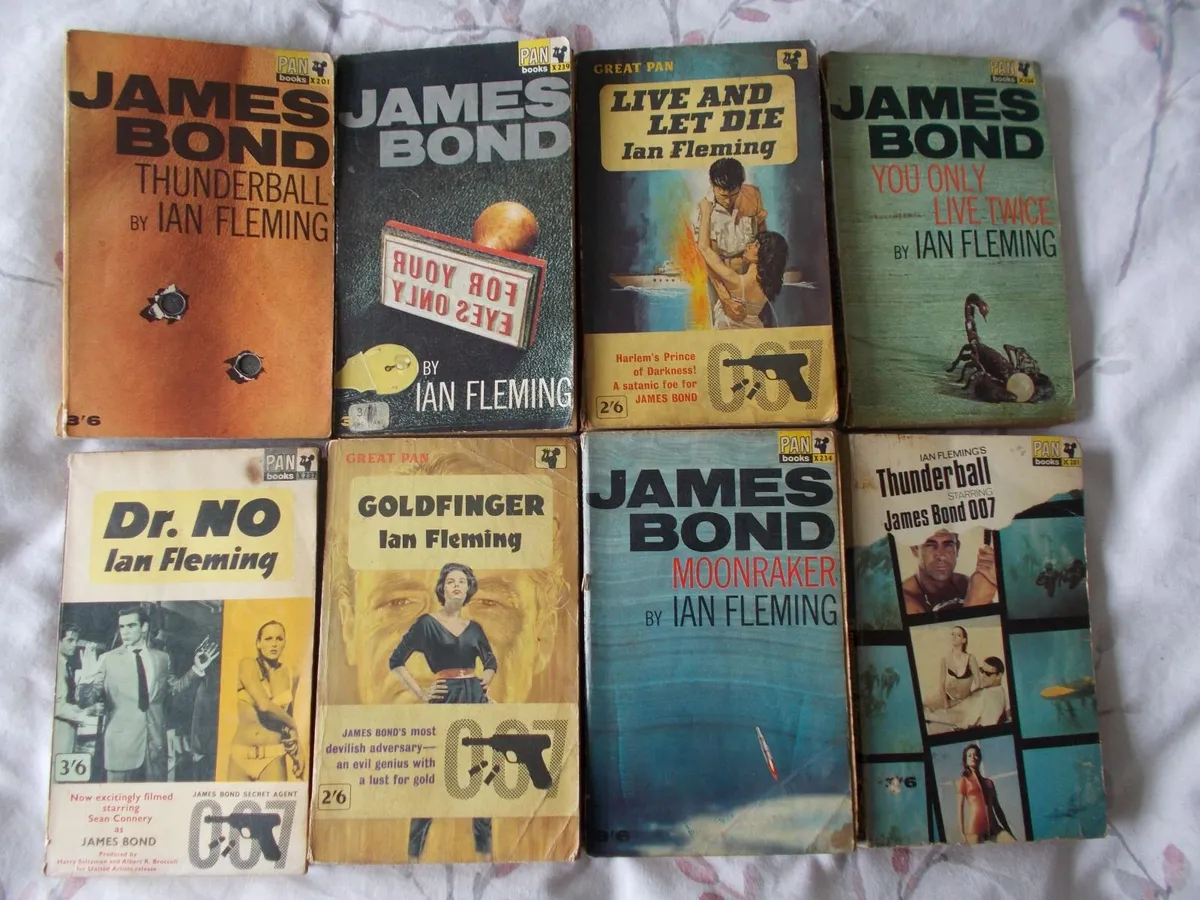 8 Old Ian Fleming/James Bond Books - Image 1