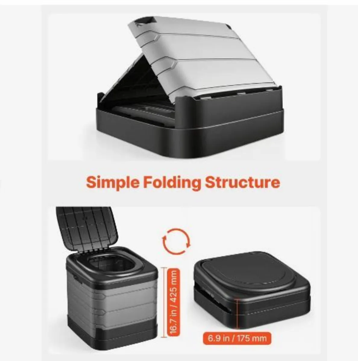 Portable Toilet, 150 kg Load Capacity - Image 4