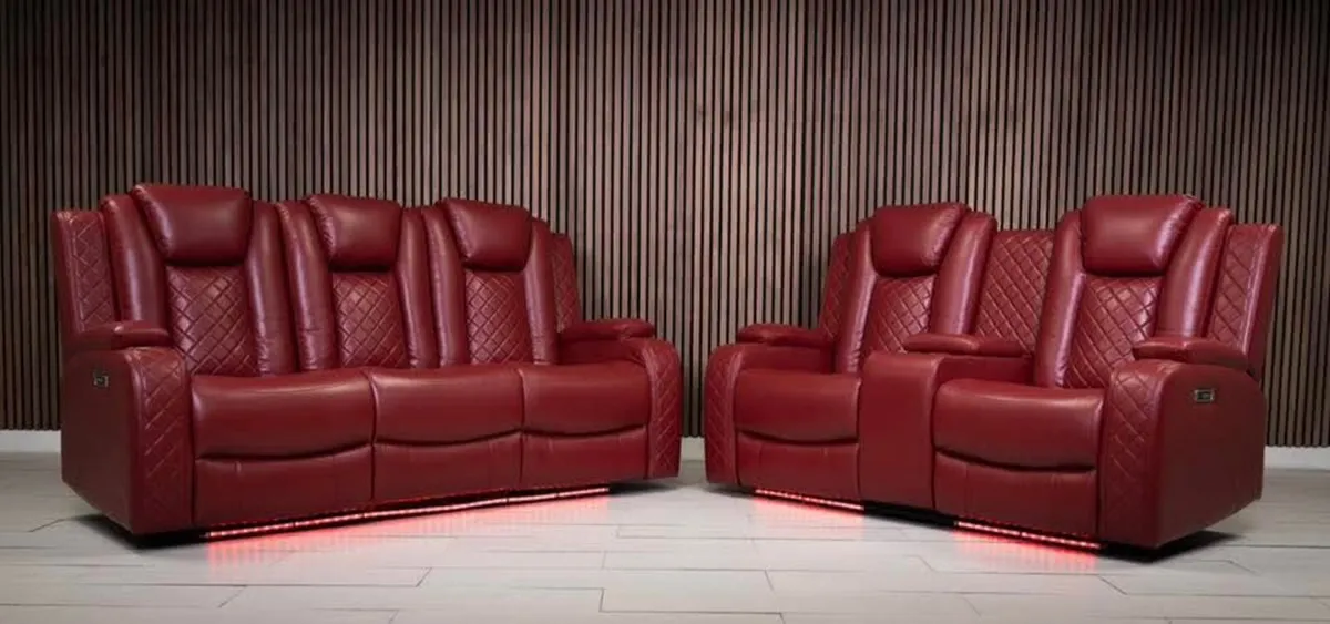 Ashbyrne Electric Leather Recliner Sofa Set - Image 4