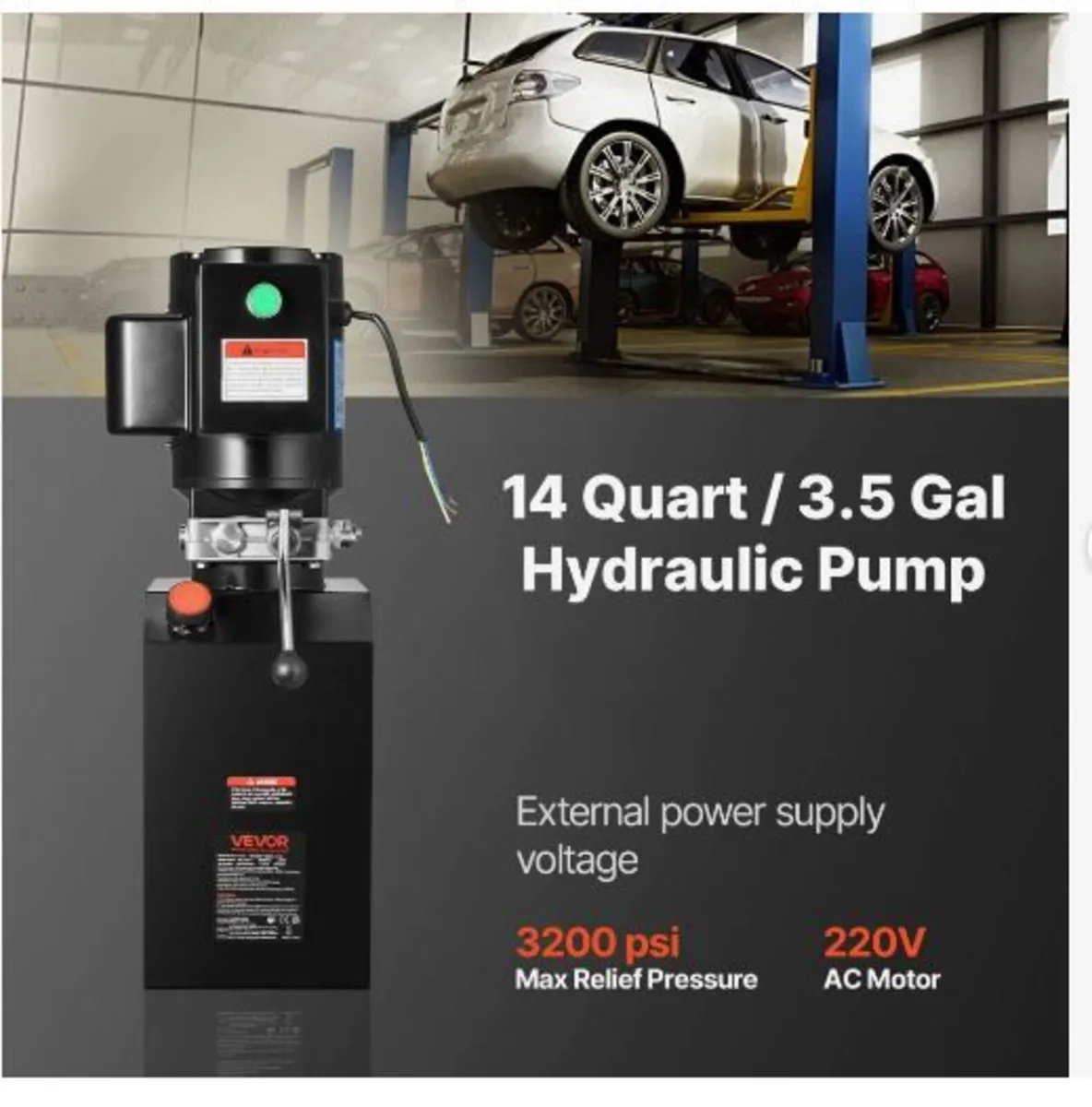 14 L Hydraulic Power Unit, Single Acting Steel - Image 2