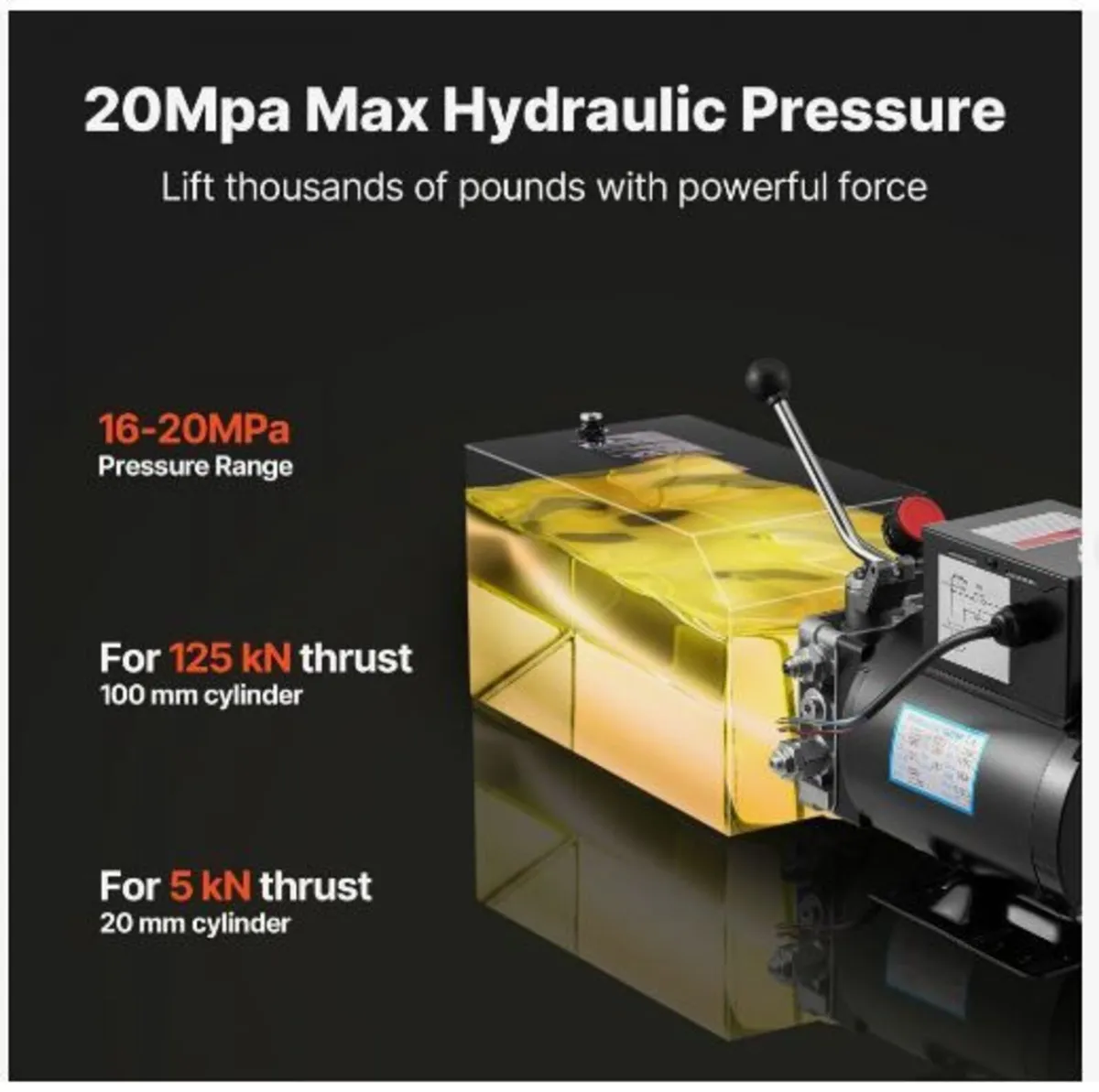 14 L Hydraulic Power Unit, Single Acting Steel - Image 3