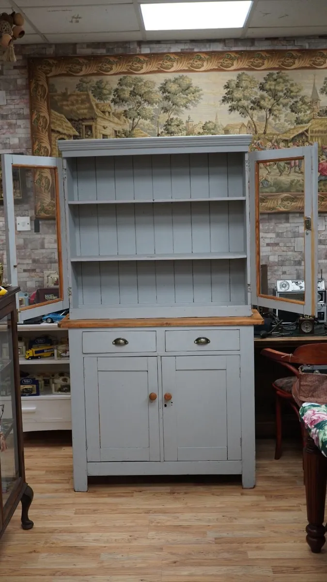 Vintage Grey Kitchen Cabinet - Image 3