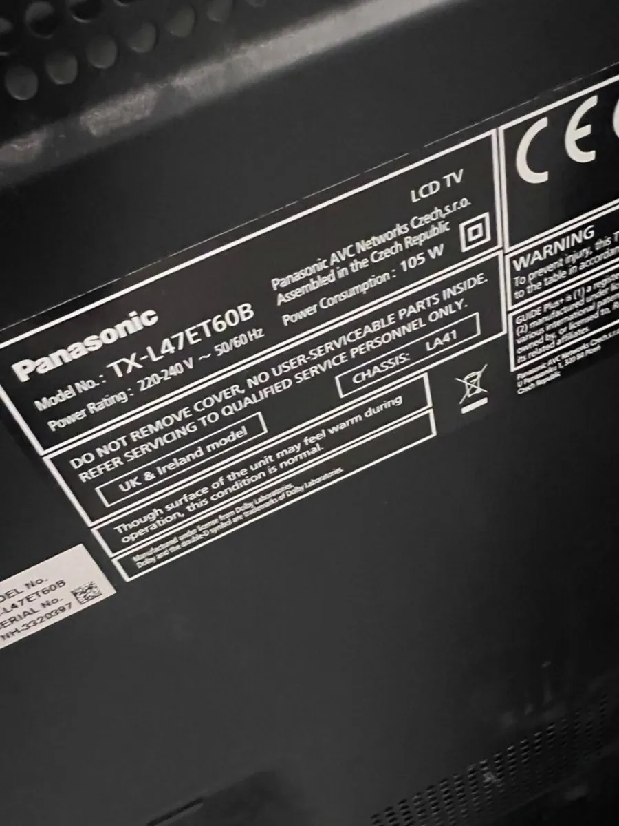 Panasonic 47" Full HD Smart 3D LED TV (Model: TX-L - Image 2