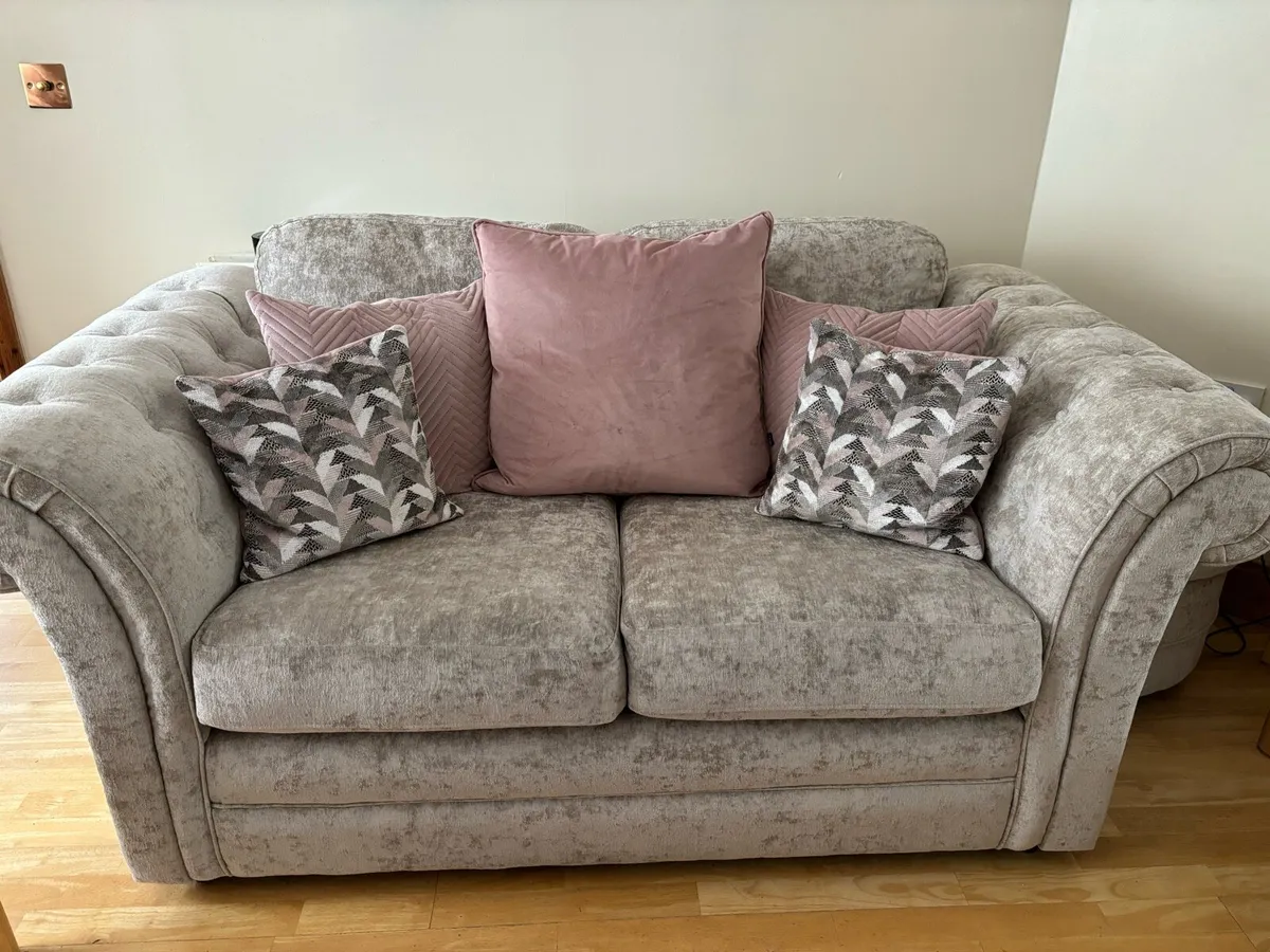 2 & 1 seater with footstool - Image 1
