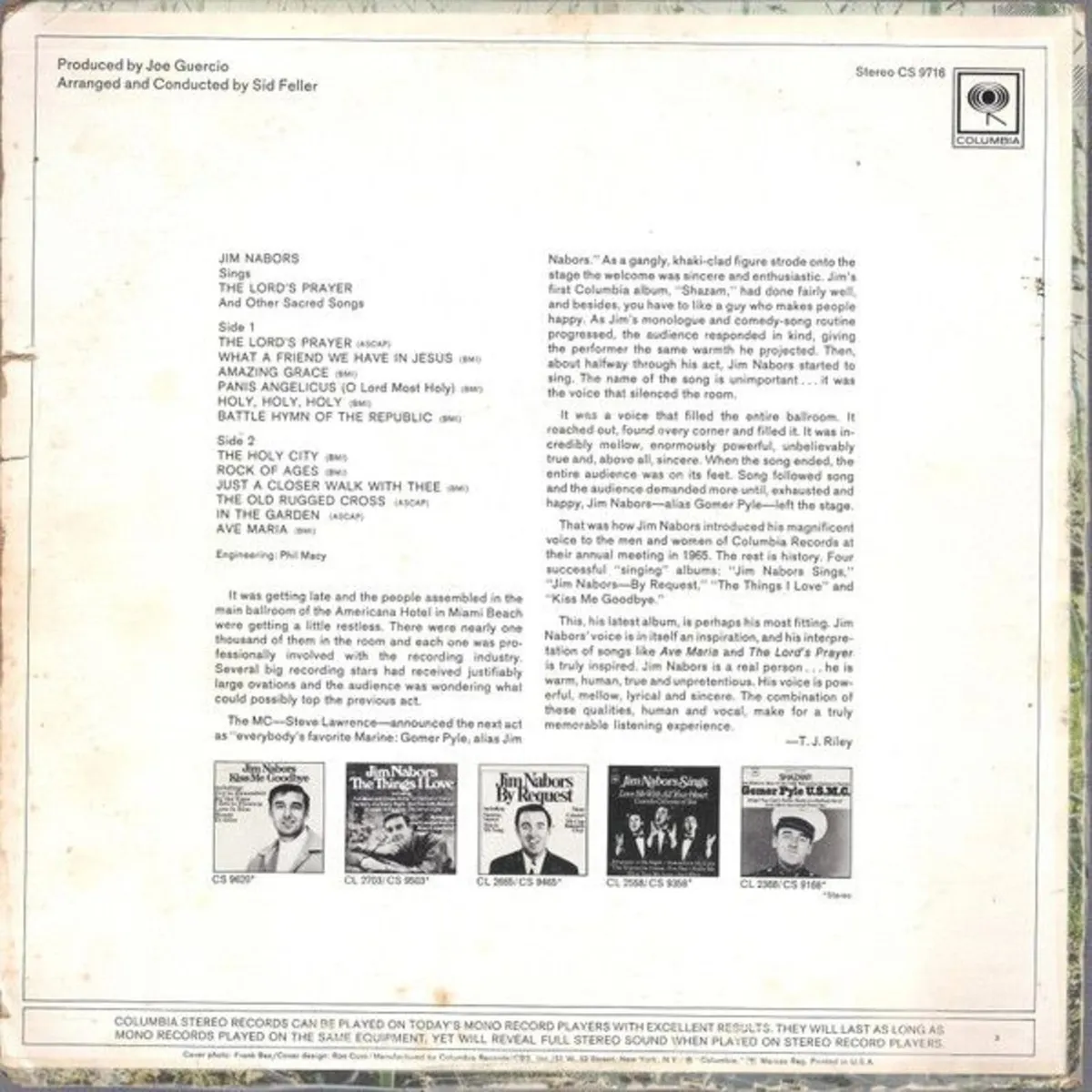 Jim Nabors Sings The Lord's Prayer LP - Image 3