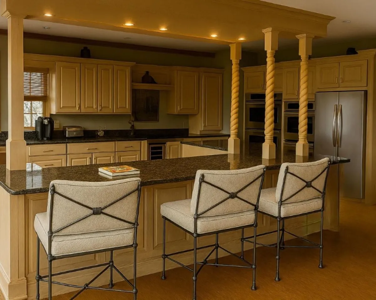 Set of Three Kitchen Stools