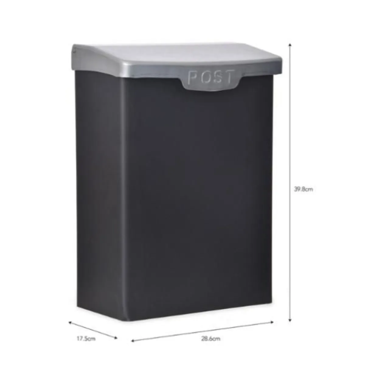 Shipton Post Box with galv lid Carbon – GT25 - Image 2