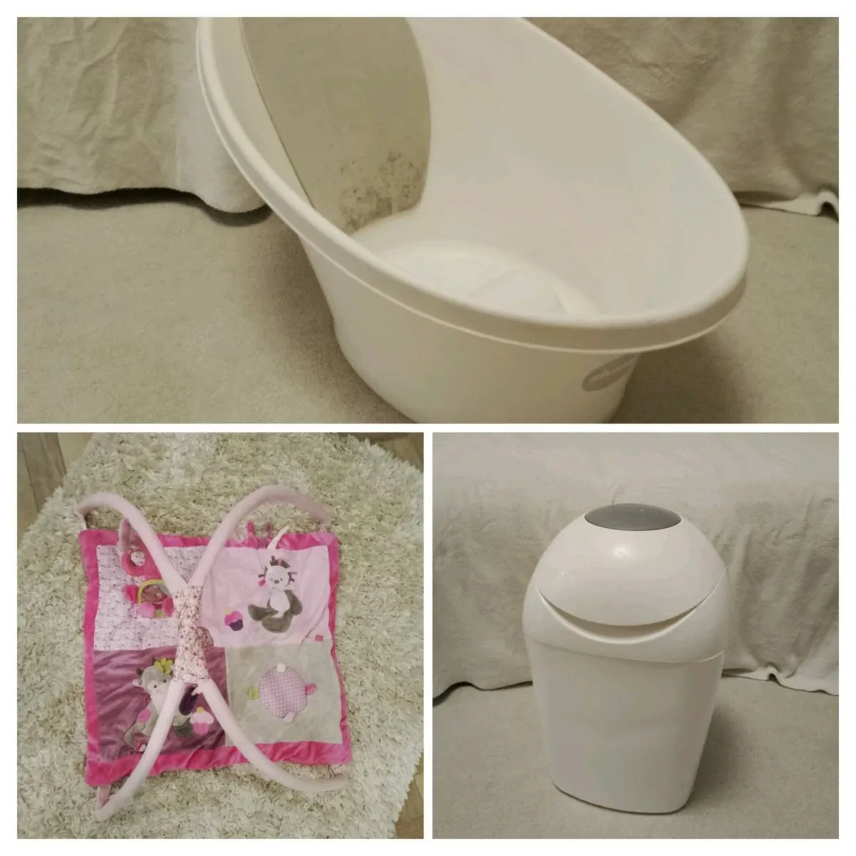 Baby Nursery Bundle, Baby Gym,Bath & Nappy bin - Image 1
