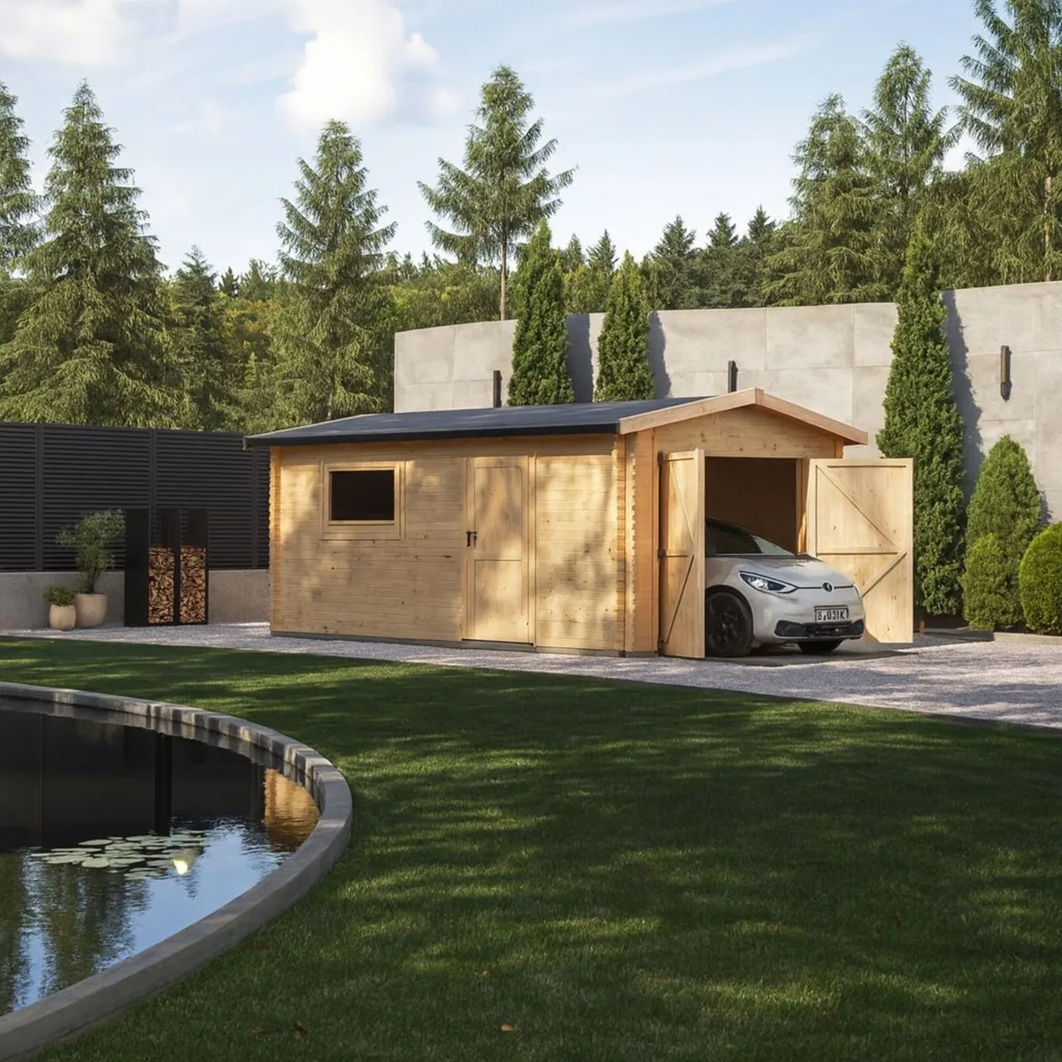 Coola Apex 44mm 20x12 Log Cabin Car Garage - Image 1