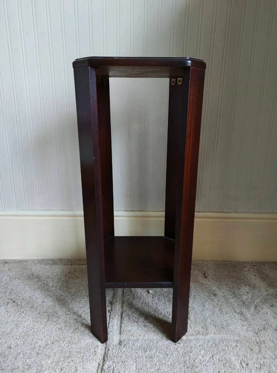 Solid Wood Plant / Lamp Stand – Dark Mahogany - Image 1