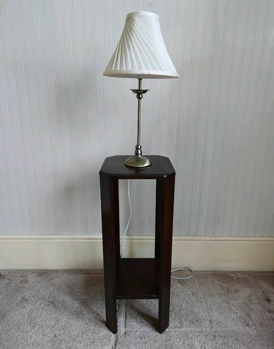 Solid Wood Plant / Lamp Stand – Dark Mahogany - Image 2