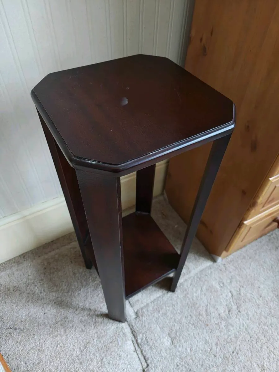 Solid Wood Plant / Lamp Stand – Dark Mahogany - Image 3