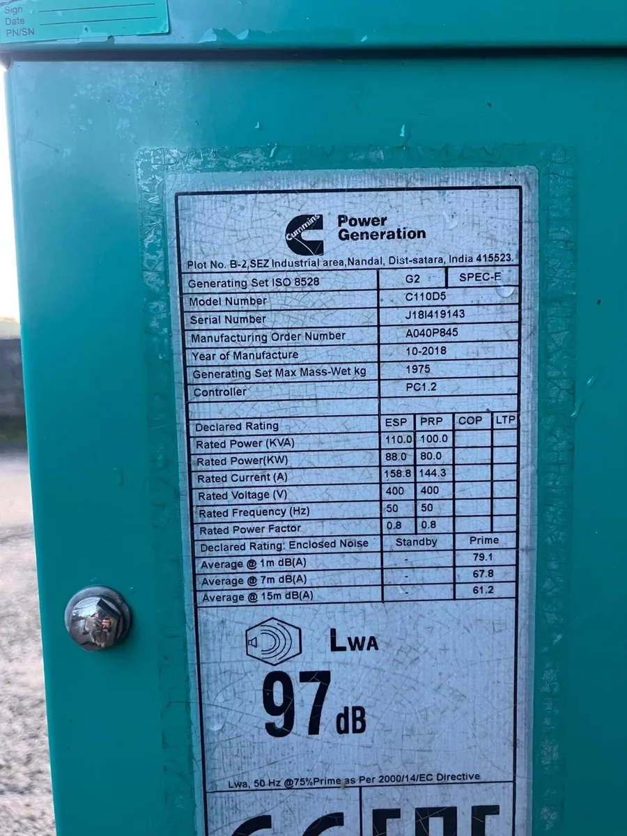 110KVA Three Phase Generator - Image 3