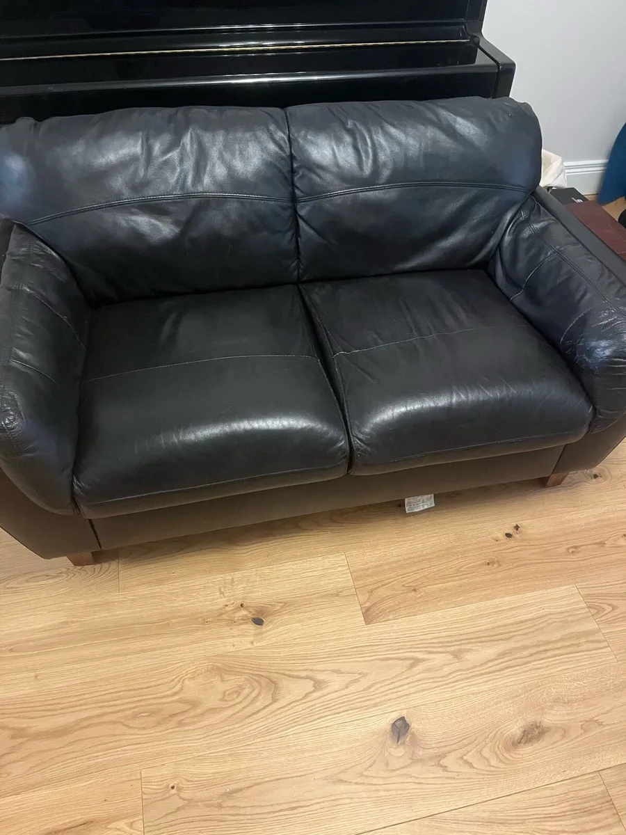 FREE Small leather two-seater sofa - Image 1