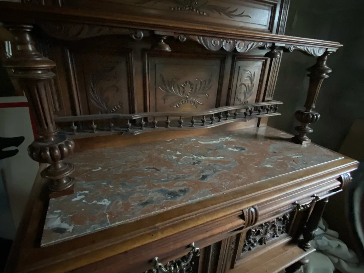 High Sideboard with Marble Top - Image 3
