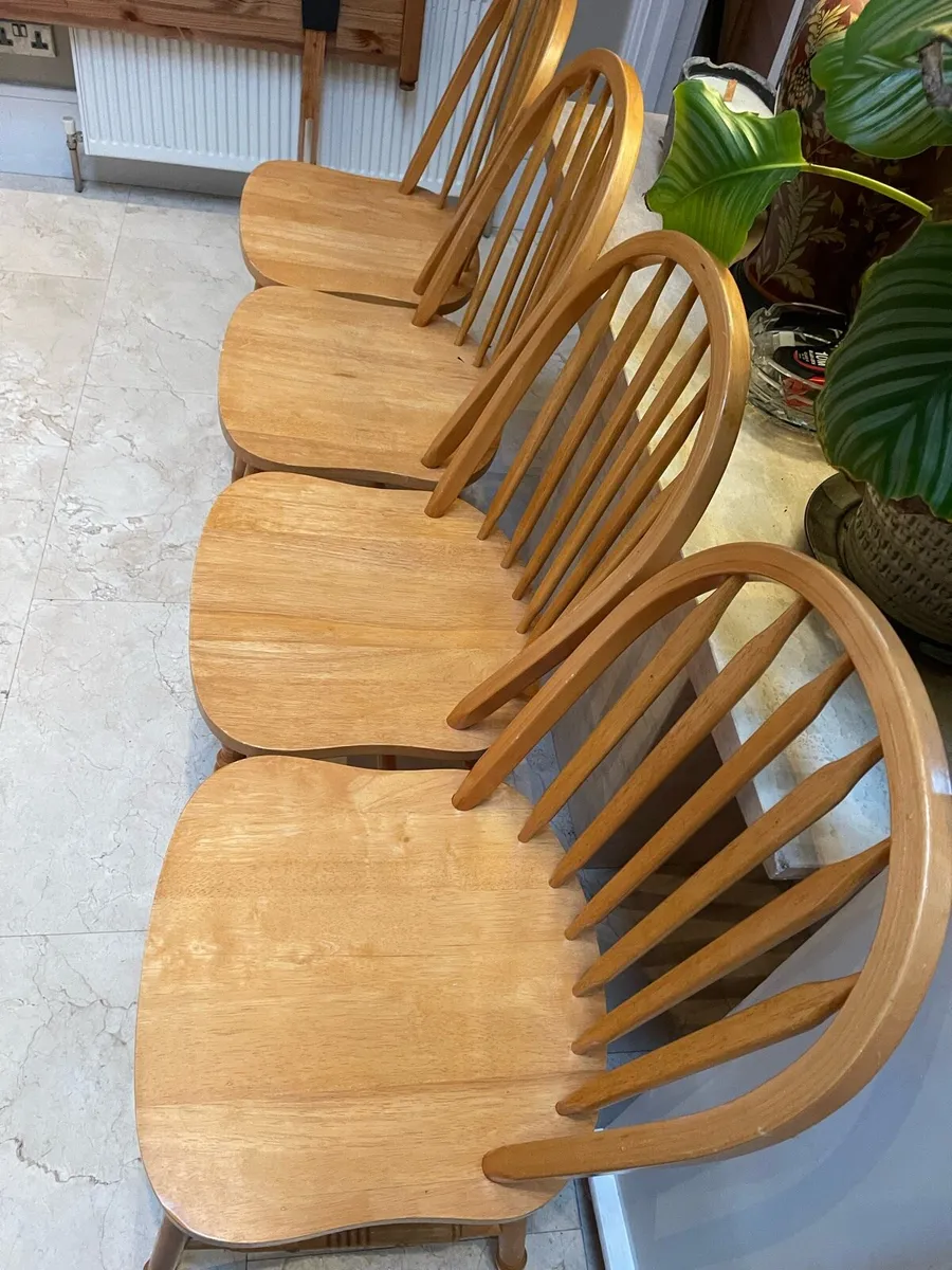 4 x Stunning Solid Wooden Kitchen Dining Chairs - Image 2