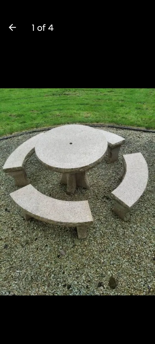 Granite Table and Benches - Image 1