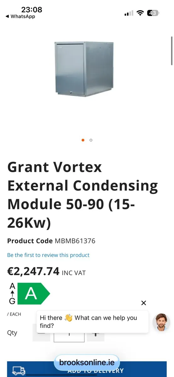 Grant Vortex external condensing boiler - Image 1