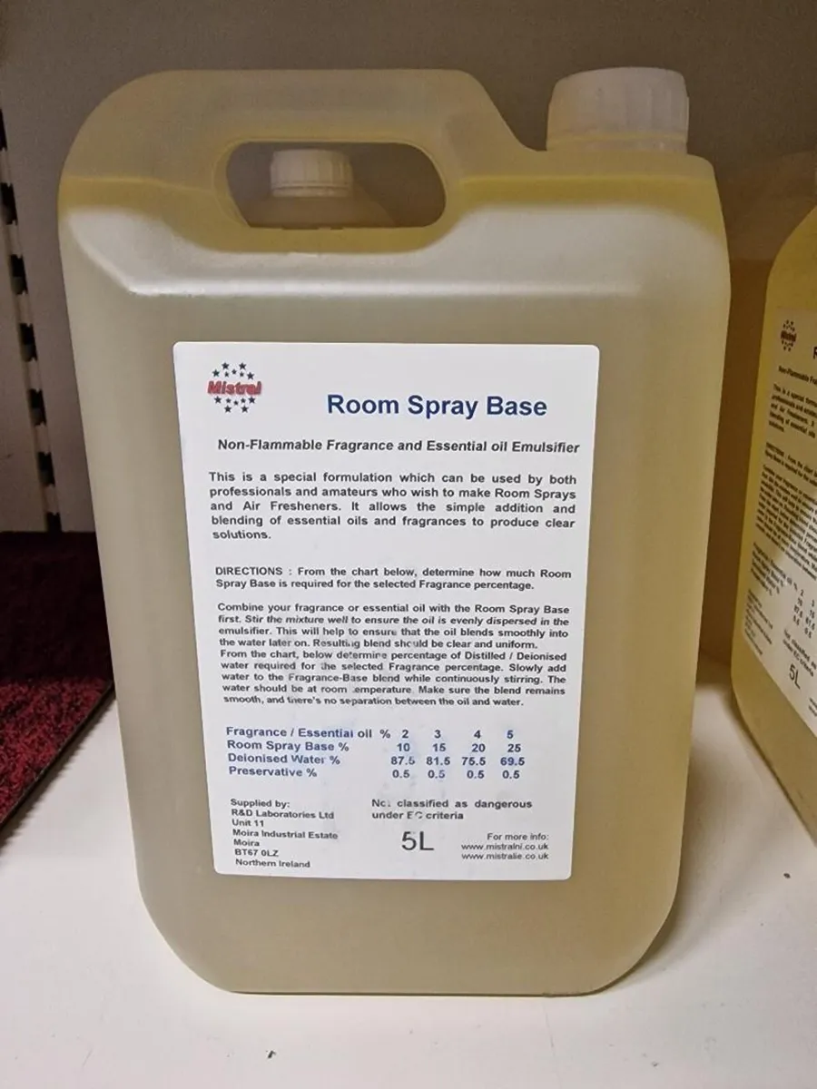 4x 5L Room Spray Base / Air Freshener Base Joblot