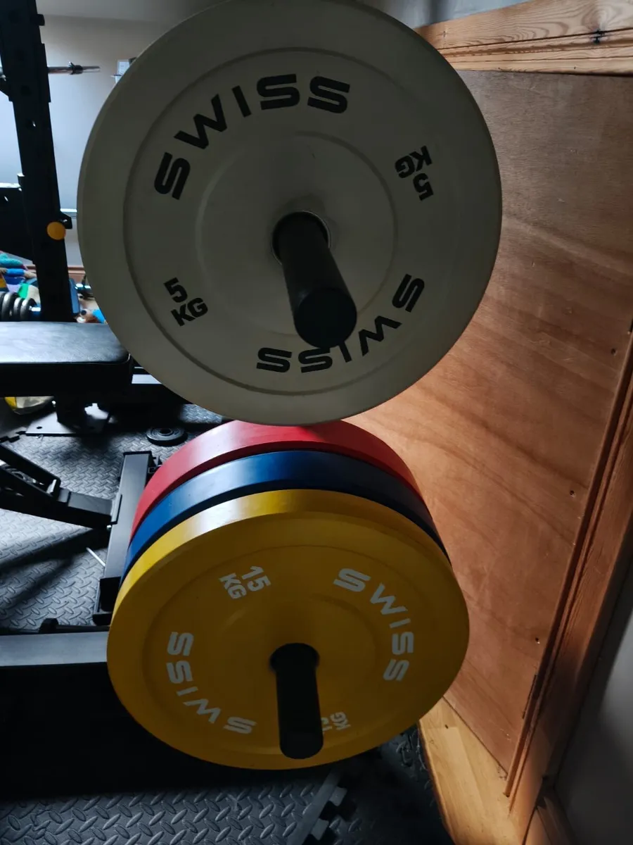 150kg coloured bumper plate weight set - Image 1